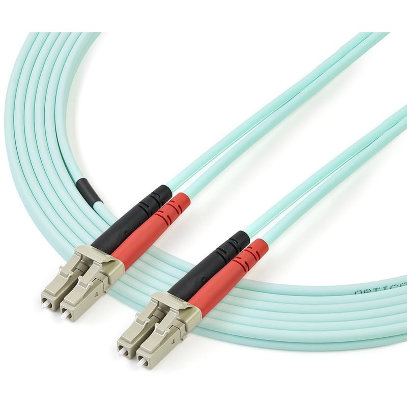 StarTech.com 3m Fiber Optic Cable - 10 Gb Aqua - Multimode Duplex 50/125 - LSZH - LC/LC - OM3 - LC to LC Fiber Patch Cable - Thumbnail 3
