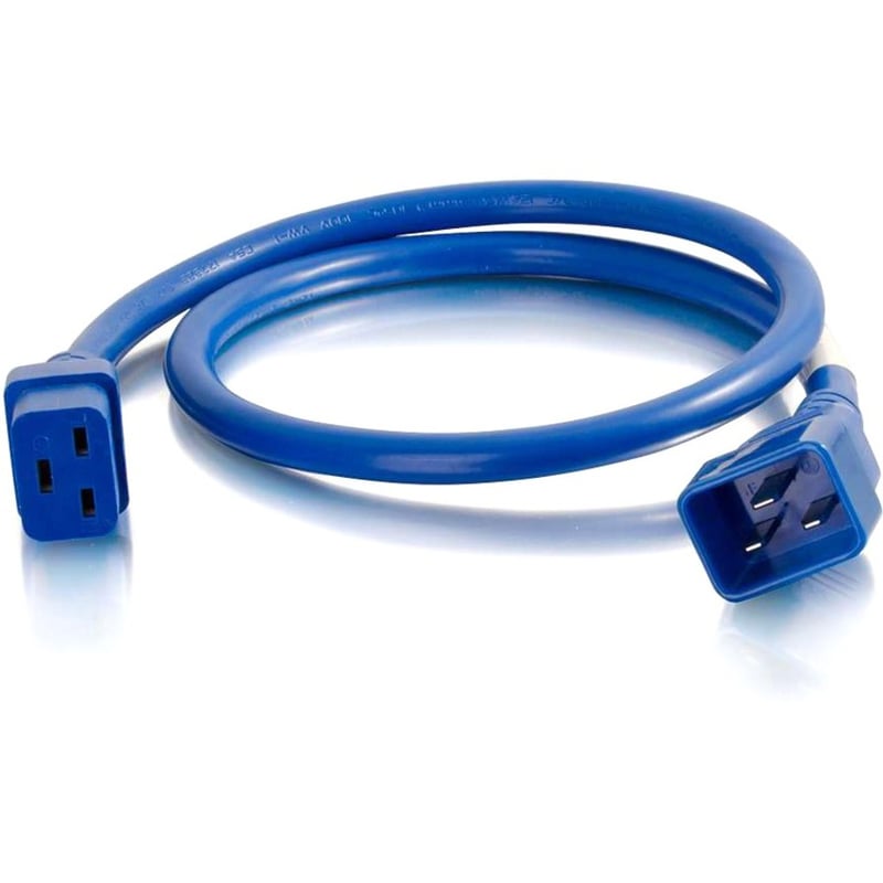 C2G 10ft 12AWG Power Cord (IEC320C20 to IEC320C19) - Blue