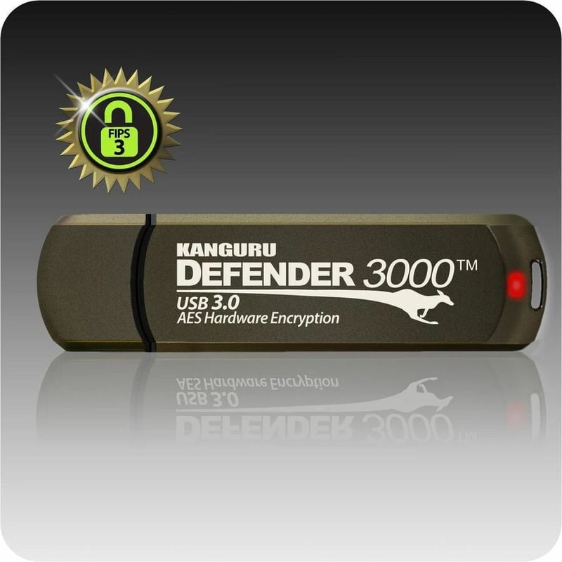 Kanguru Defender3000 FIPS 140-2 Certified Level 3, SuperSpeed USB 3.0 Secure Flash Drive, 16G - Thumbnail 4