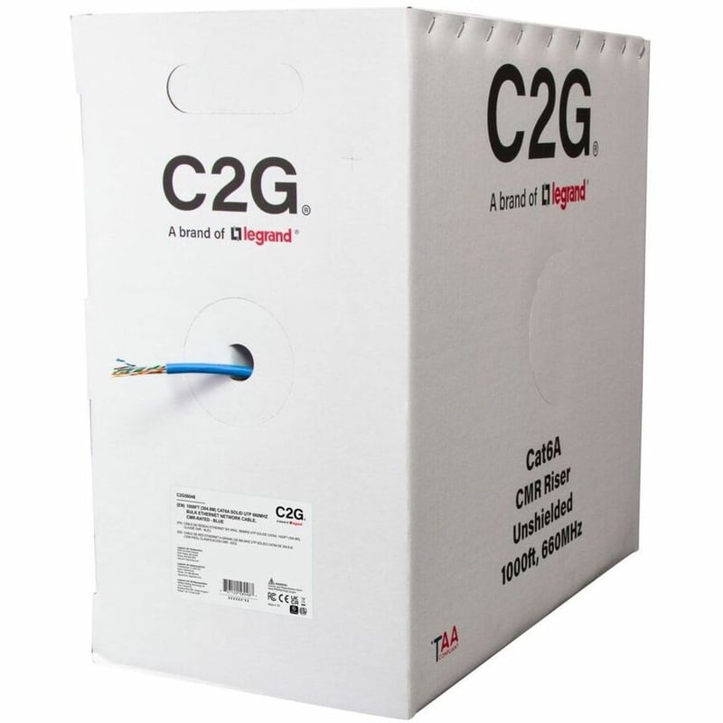 C2G BULK CAT6A UTP CMR TAA BLUE C2G 1000FT CAT6A ETHERNET CABLE CMR - Thumbnail 4