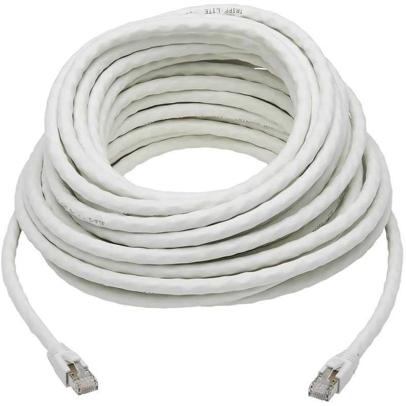 Eaton Tripp Lite Series Cat8 25G/40G-Certified Snagless Shielded S/FTP Ethernet Cable (RJ45 M/M), PoE, White, 60 ft. (18.29 m) - Thumbnail 2