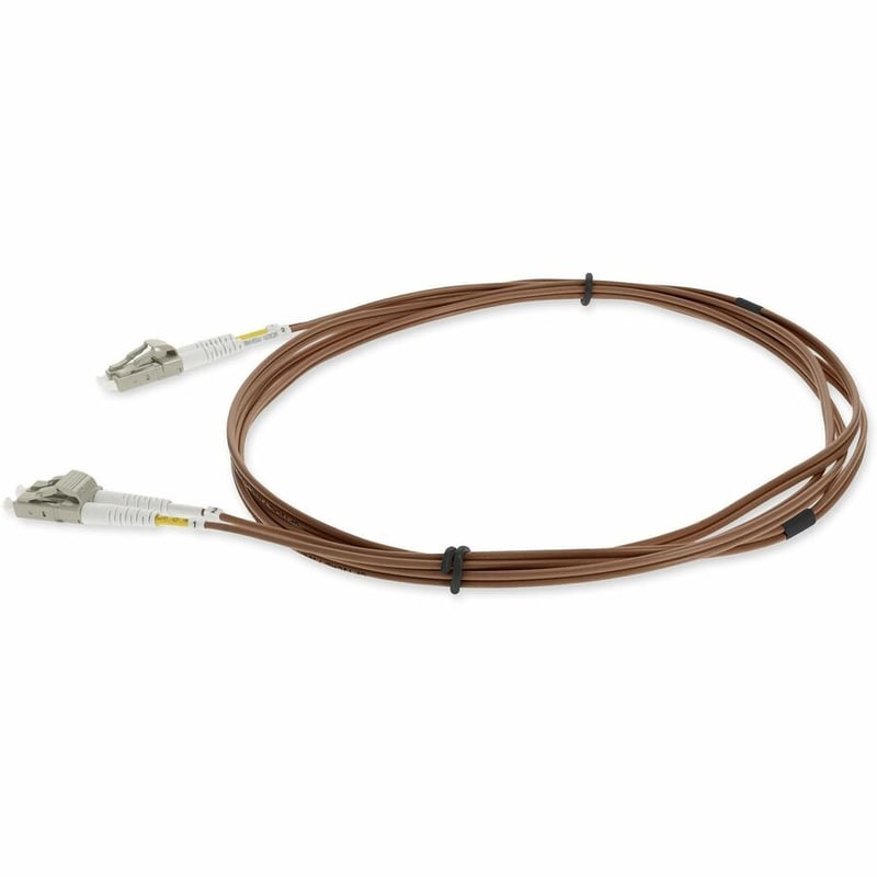 AddOn 5m LC to LC Brown OM4 Duplex OFNR (Riser-Rated) TAA Fiber Patch Cable - Thumbnail 2
