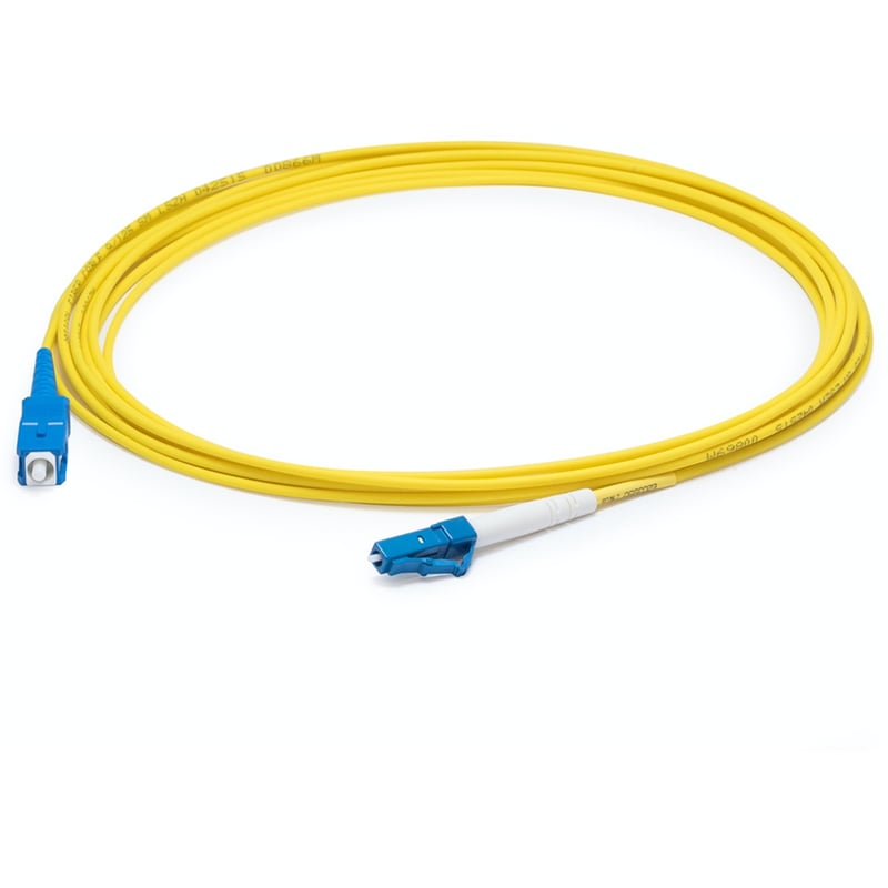 AddOn 76m SC to LC Yellow OS2 Simplex OFNP (Plenum-Rated) SMF Fiber Patch Cable