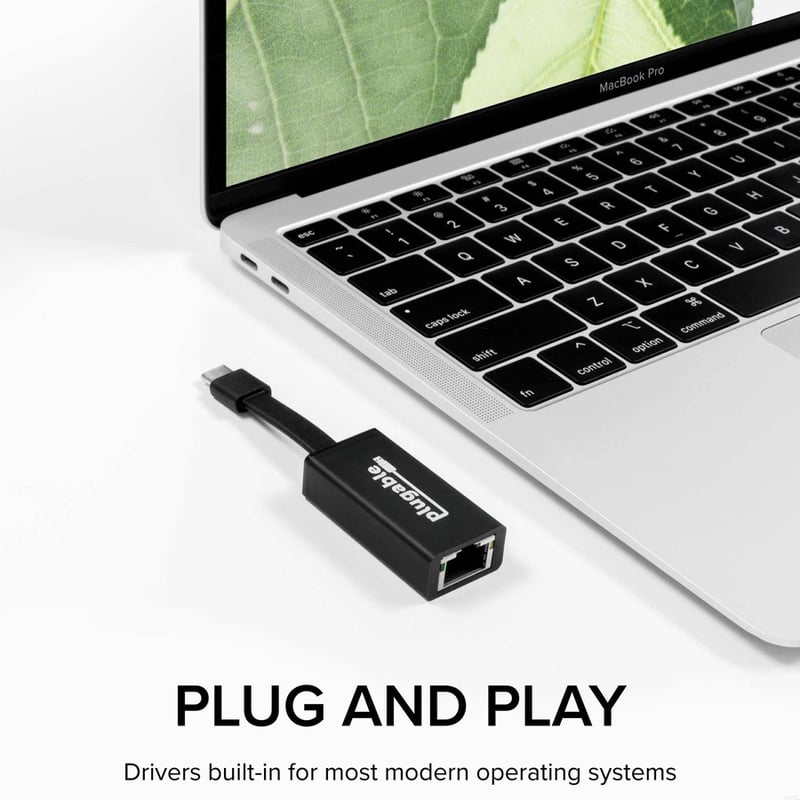 Plugable USB C to Ethernet Adapter, Fast and Reliable Gigabit Speed - Thumbnail 4