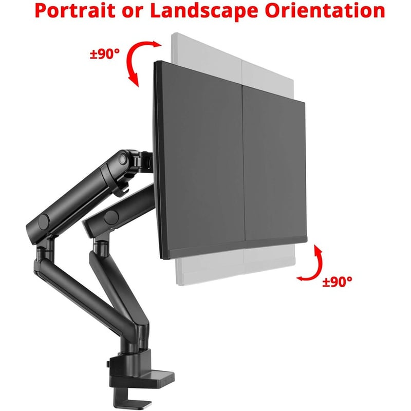 SIIG Aluminum Mechanical Spring Dual Monitor Mount - 17" to 32 - Thumbnail 2