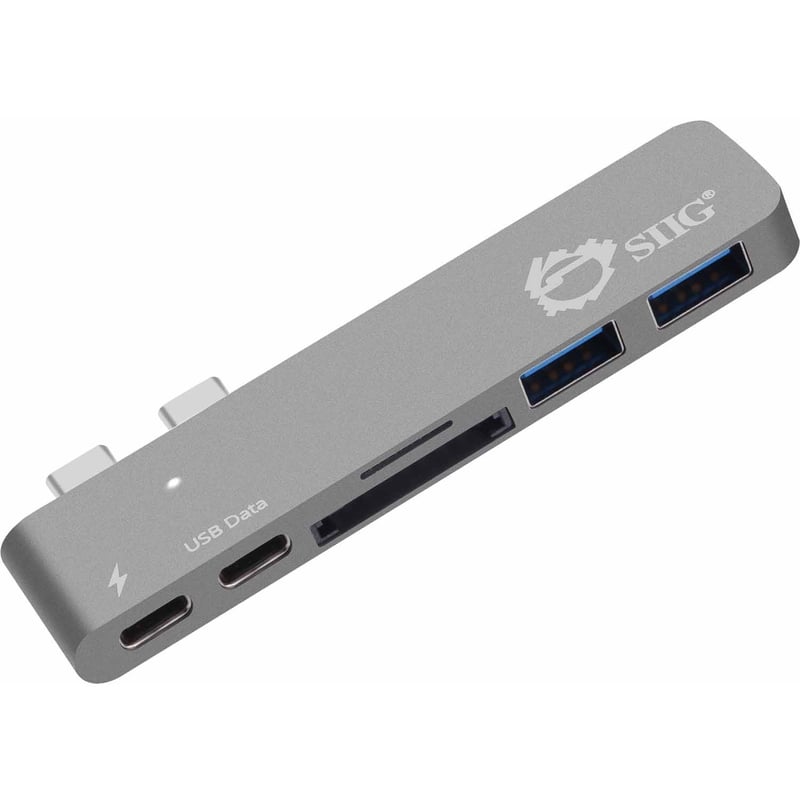 SIIG Thunderbolt 3 USB-C Hub with Card Reader & PD Adapter - Space Gray - Thumbnail 1