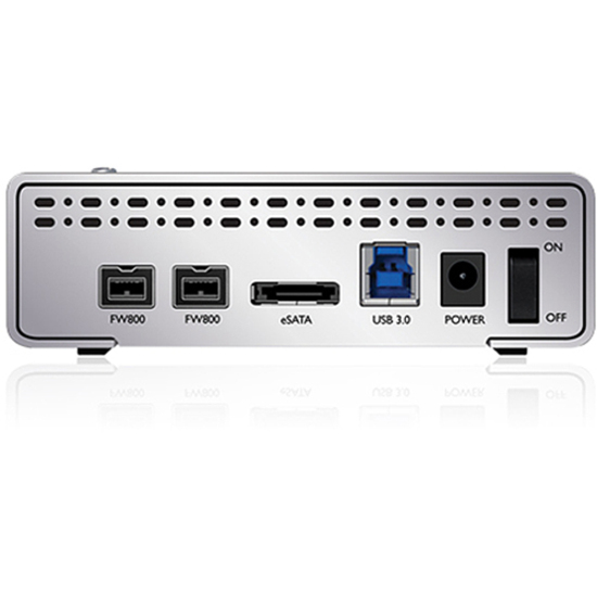 Sans Digital MobileSTOR MS1CT+ Drive Enclosure - FireWire/i.LINK 800, eSATA, USB 3.0 Host Interface External - Silver - Thumbnail 4