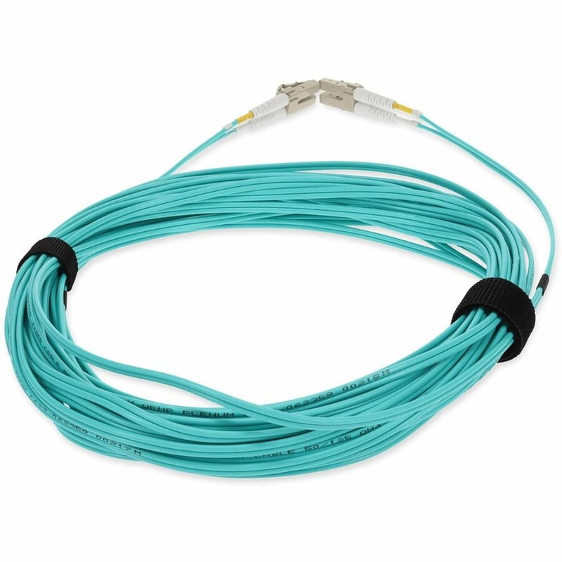 AddOn 9m LC to LC Aqua OM4 Duplex OFNP (Plenum-Rated) TAA Fiber Patch Cable - Thumbnail 4