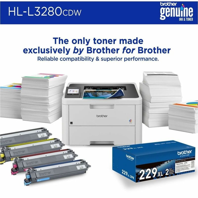 Brother HL-L3280CDW Wireless Compact Digital Color Printer with Laser Quality Output, Duplex and Mobile Printing & Ethernet - Thumbnail 4