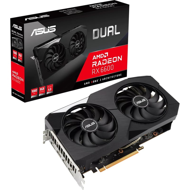 Asus AMD Radeon RX 6600 Graphic Card - 8 GB GDDR6 - Full-height - Thumbnail 3