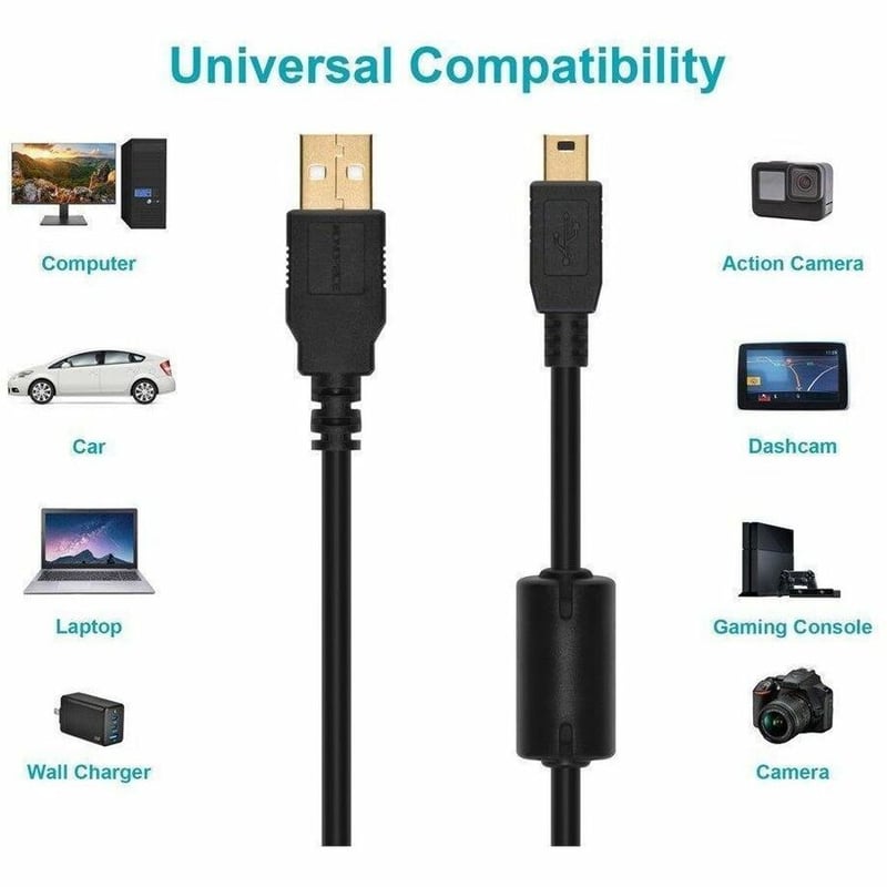 USB 2 A M/MINI-B 5P M 28/24AWG 10FT - Thumbnail 5