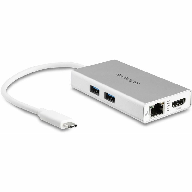StarTech.com USB-C Multiport Adapter - USB-C Travel Dock w/ 4K HDMI - 60W PD Pass-Through, GbE, 2x USB-A - Mini USB Type-C Docking Station - Thumbnail 1