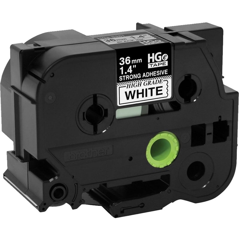 Brother HGES2615PK Black on White Extra-Strength Adhesive Label Tape - Thumbnail 2