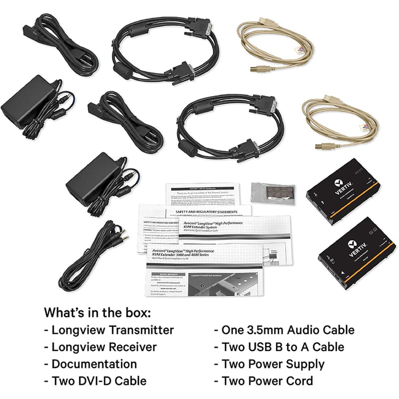 Vertiv Avocent LV4000 | IP KVM Extender | DVI, USB, Audio (LV4020P-001)