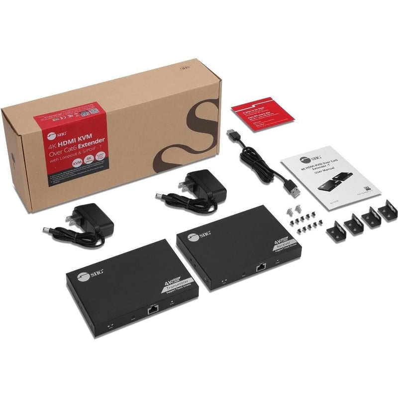 SIIG 4K 60Hz HDR HDMI KVM Over Cat6 Extender with S/PDIF & Touch Screen Support - Thumbnail 2