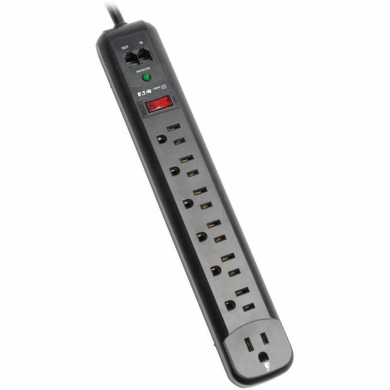 Tripp Lite by Eaton Protect It! 7-Outlet Surge Protector 6 ft. (1.83 m) Cord 1080 Joules Modem/Fax Protection Black Housing - Thumbnail 2