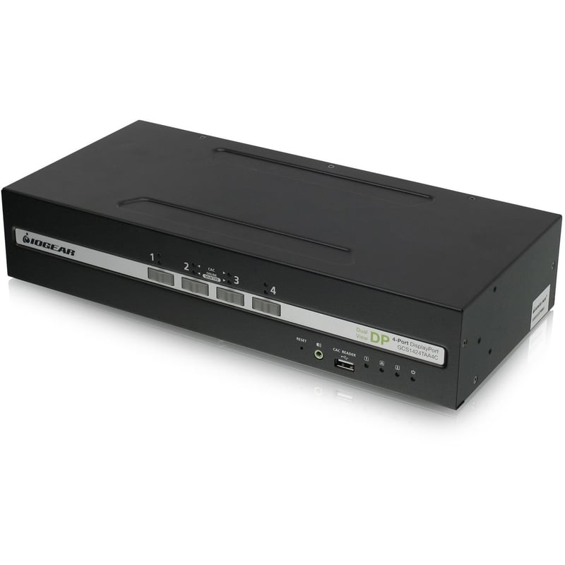 IOGEAR 4-Port Dual View DisplayPort/HDMI Secure KVM Switch w/Audio and CAC support - Thumbnail 1