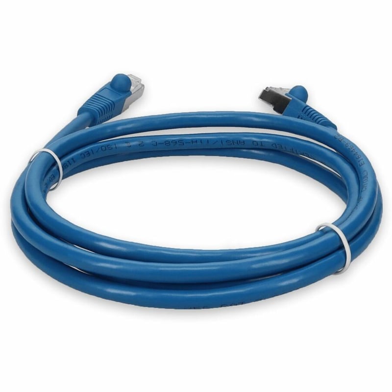 AddOn 7ft Blue CAT 7 Shielded (S/FTP) PVC Ethernet Cable Snagless Bubble Boot RJ-45 M/M - Thumbnail 4