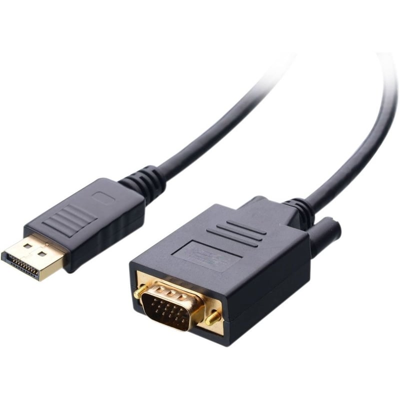 4XEM 15FT DisplayPort To VGA Adapter Cable - Black - Thumbnail 1