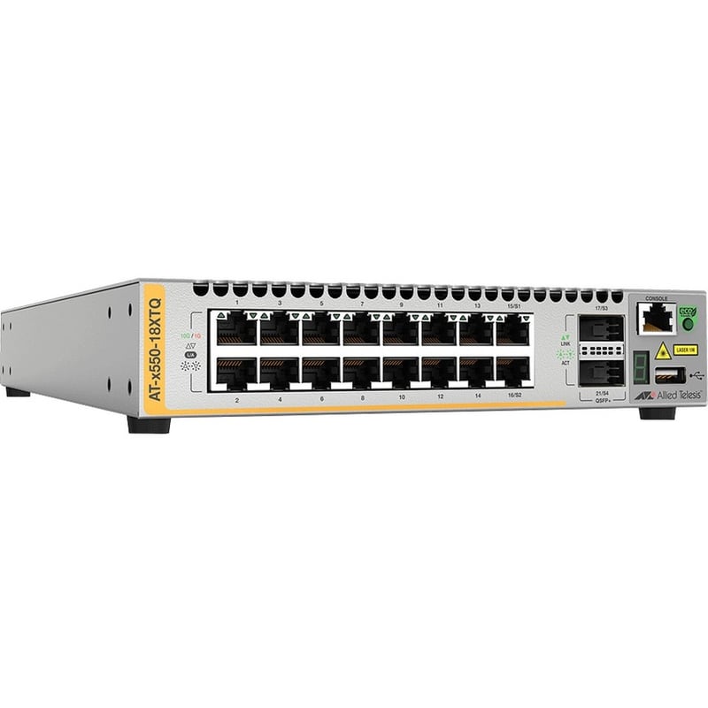 Allied Telesis 16-port 1G/10G BaseT Stackable Switch with 2 QSFP Ports - Thumbnail 1