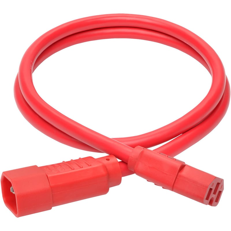 Eaton Tripp Lite Series Power Cord C14 to C15 - Heavy-Duty, 15A, 250V, 14 AWG, 3 ft. (0.91 m), Red - Thumbnail 2