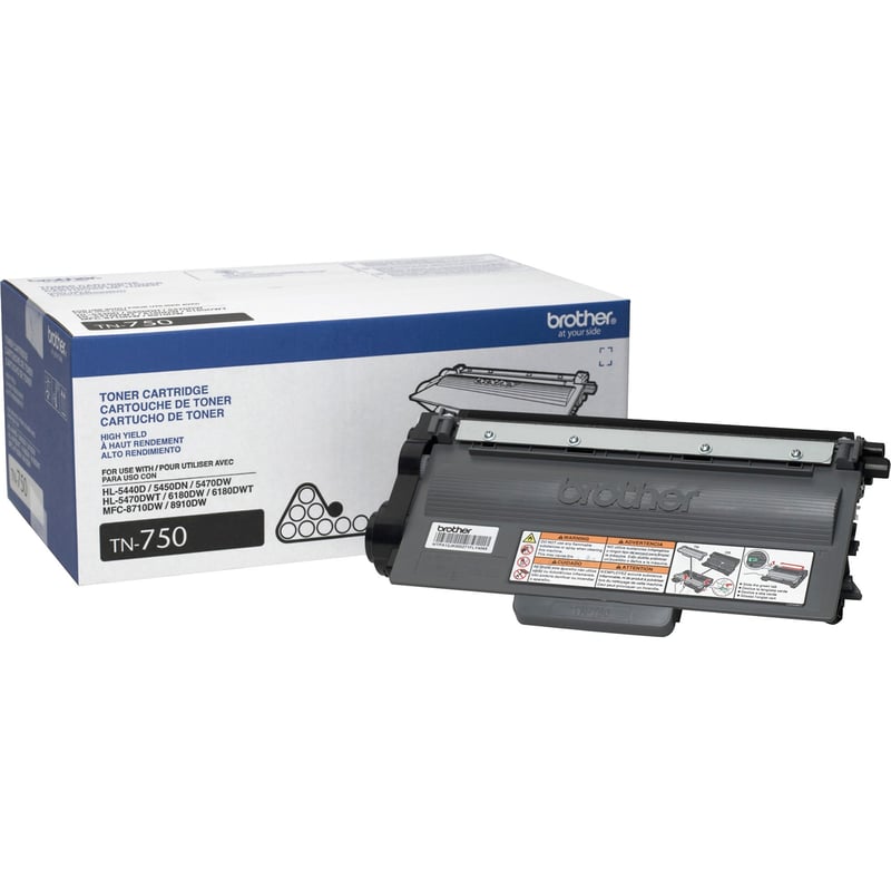 Brother Genuine TN750 High Yield Mono Laser Toner Cartridge - Thumbnail 1