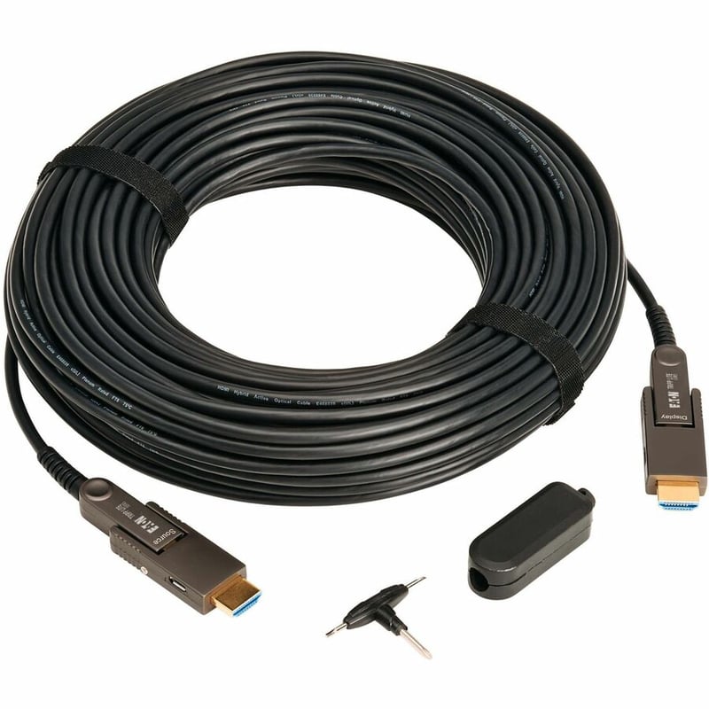HDMI FIBER ACTIVE OPTICAL CABLE DETACH CONNECTORS M/M 8K BLACK 20M - Thumbnail 3