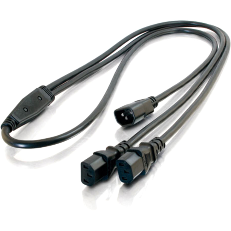 C2G 6ft 16 AWG 1-to-2 Power Cord Splitter (1 IEC320C14 to 2 IEC320C13) - Thumbnail 2
