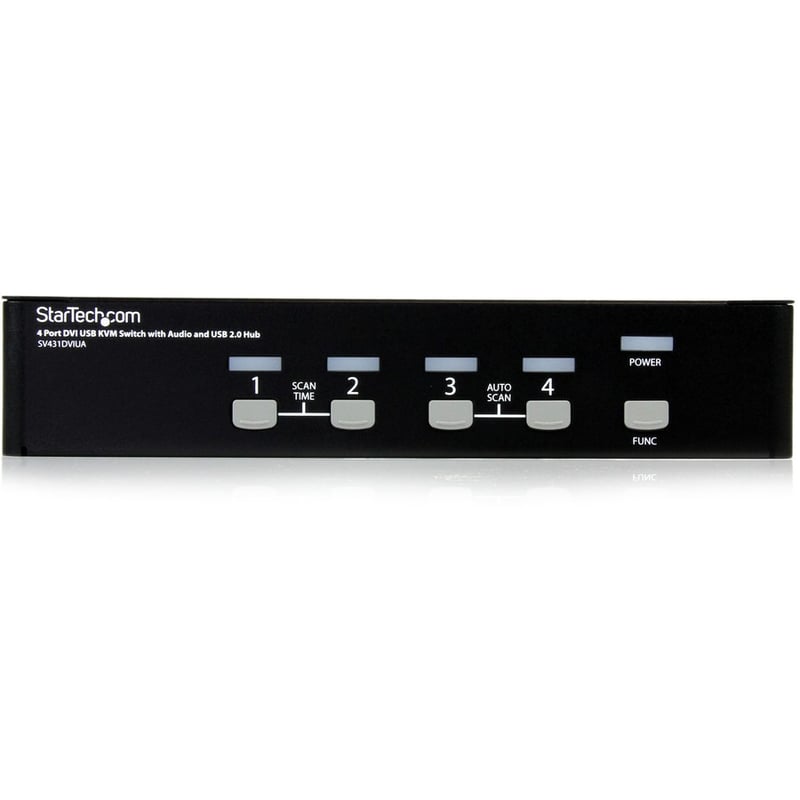 StarTech.com 4 Port DVI + USB KVM Switch with Audio - KVM switch - USB 2.0 Hub - 2 ports - 1 local user - 1U - Thumbnail 2