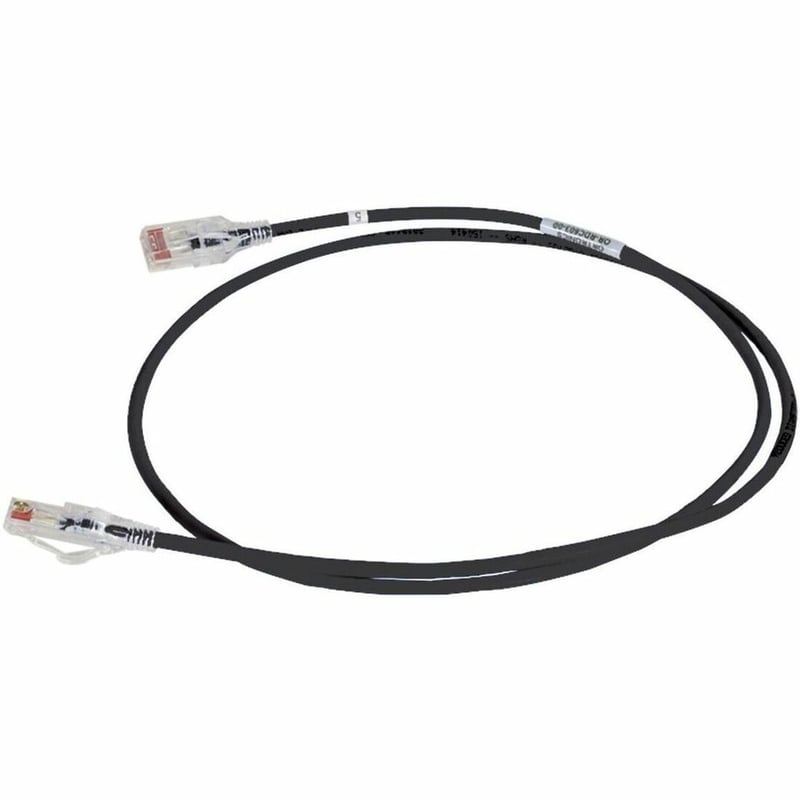 Ortronics 28AWG Reduced Diameter Cat 6 Channel Cord, Black, 7'