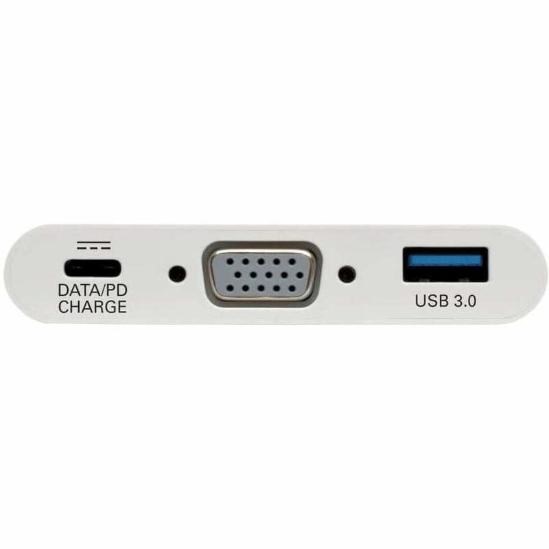 Eaton Tripp Lite Series USB-C to VGA Adapter with USB 3.x (5Gbps) Hub Ports and 60W PD Charging, White - Thumbnail 4