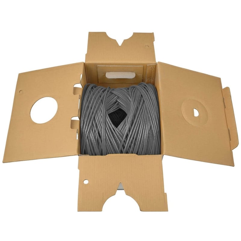 Eaton Tripp Lite Series Cat5e 350 MHz Solid Core (UTP) PVC Bulk Ethernet Cable - Gray, 1000 ft. (304.8 m), TAA - Thumbnail 2