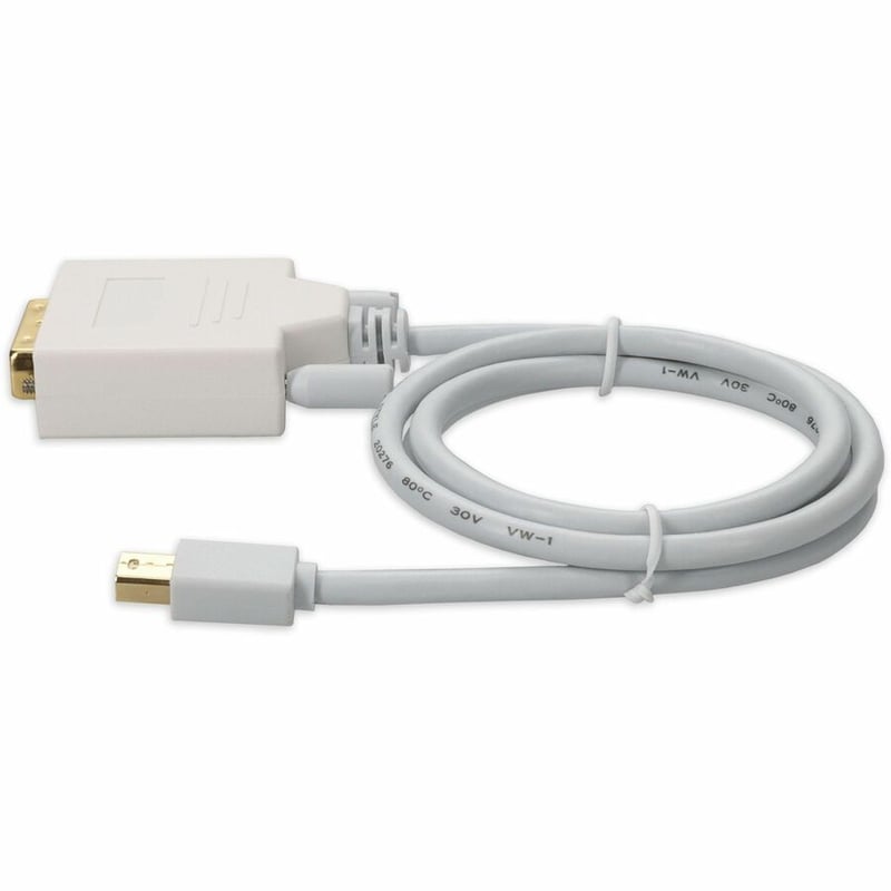 AddOn 3ft Mini-DisplayPort Male to DVI-D Single Link (18+1 pin) Male White Cable For Resolution Up to 1920x1200 (WUXGA) - Thumbnail 2