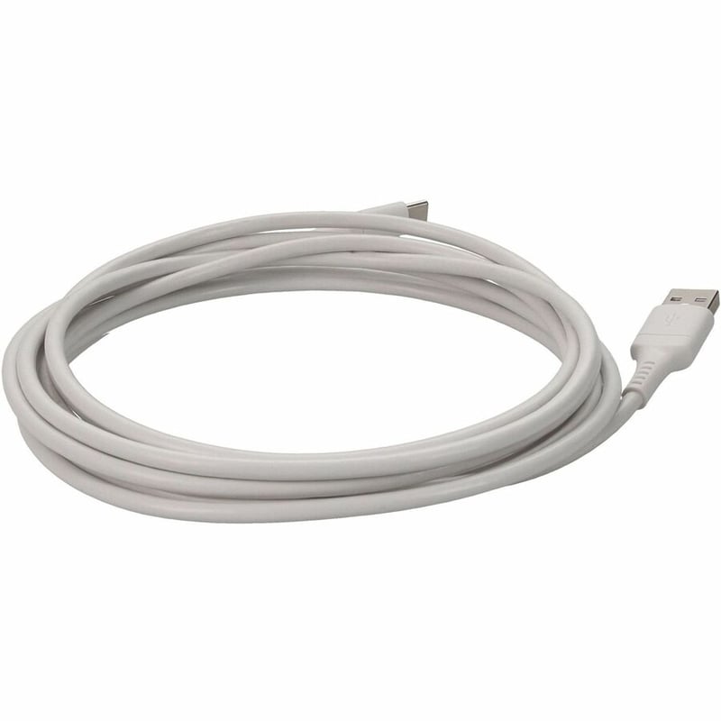 AddOn 2m (6.6ft) USB C Male to USB A 2.0 Male Sync and Charge White Cable - Thumbnail 5
