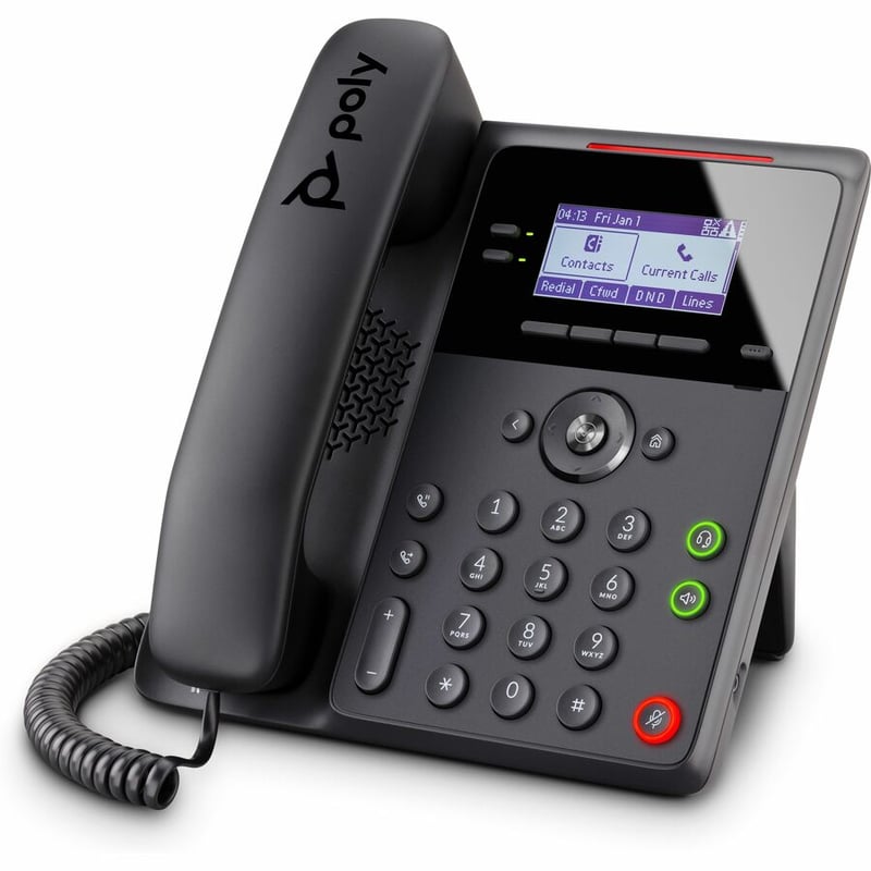Poly Edge B20 IP Phone - Corded - Corded - Desktop, Wall Mountable - Black - Thumbnail 2