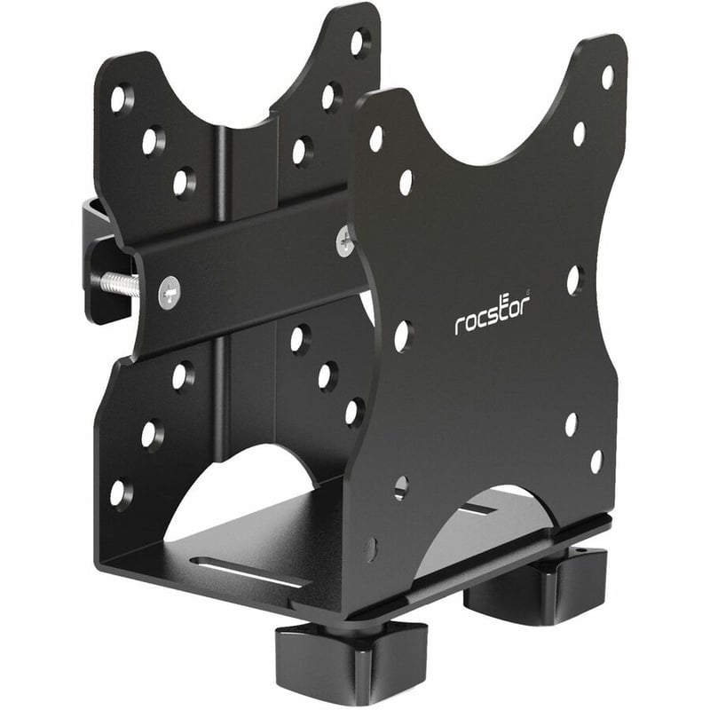 Rocstor Premium Y10N024-B1 Mounting Bracket for Mac mini, Thin Client, Mini PC, Docking Station, Monitor, USB Hub, CPU, Switch - Black - Thumbnail 2