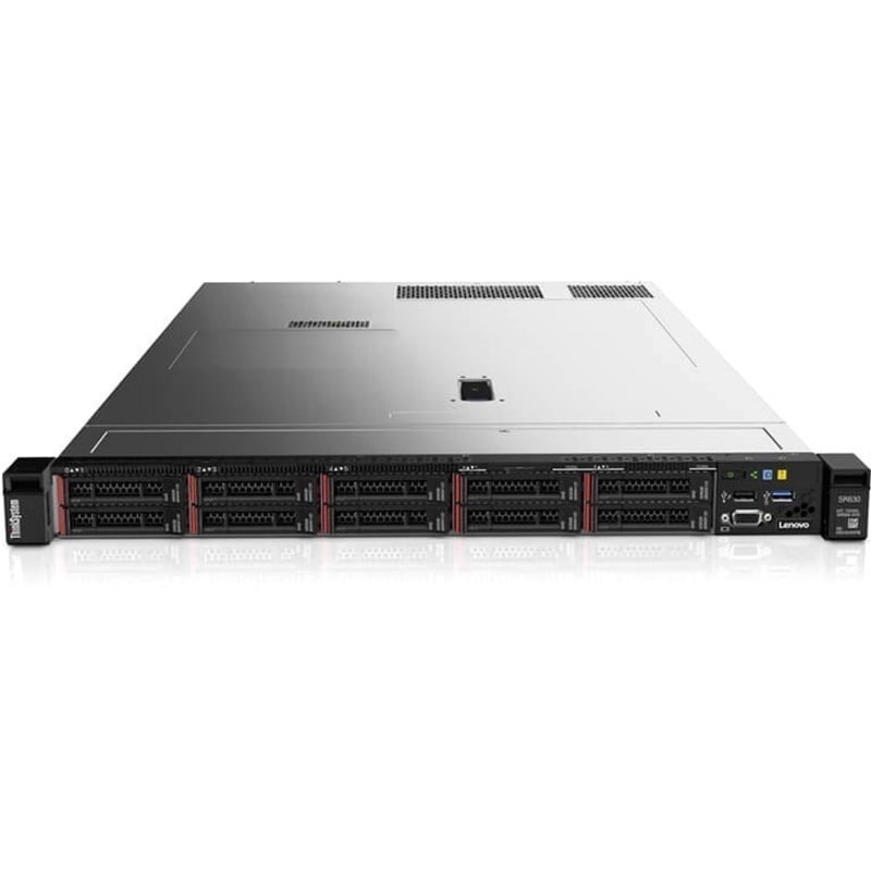 Lenovo ThinkSystem SR630 7X02A0HDNA 1U Rack Server - 1 Xeon Silver 4208 2.10 GHz - 32 GB RAM - Serial ATA, 12Gb/s SAS Controller