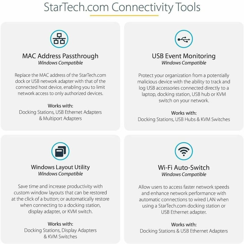 StarTech.com Thunderbolt 3 Dock - Dual Monitor 4K 60Hz TB3 Laptop Docking Station with DisplayPort - 85W Power Delivery - 3x USB 3.0, GbE