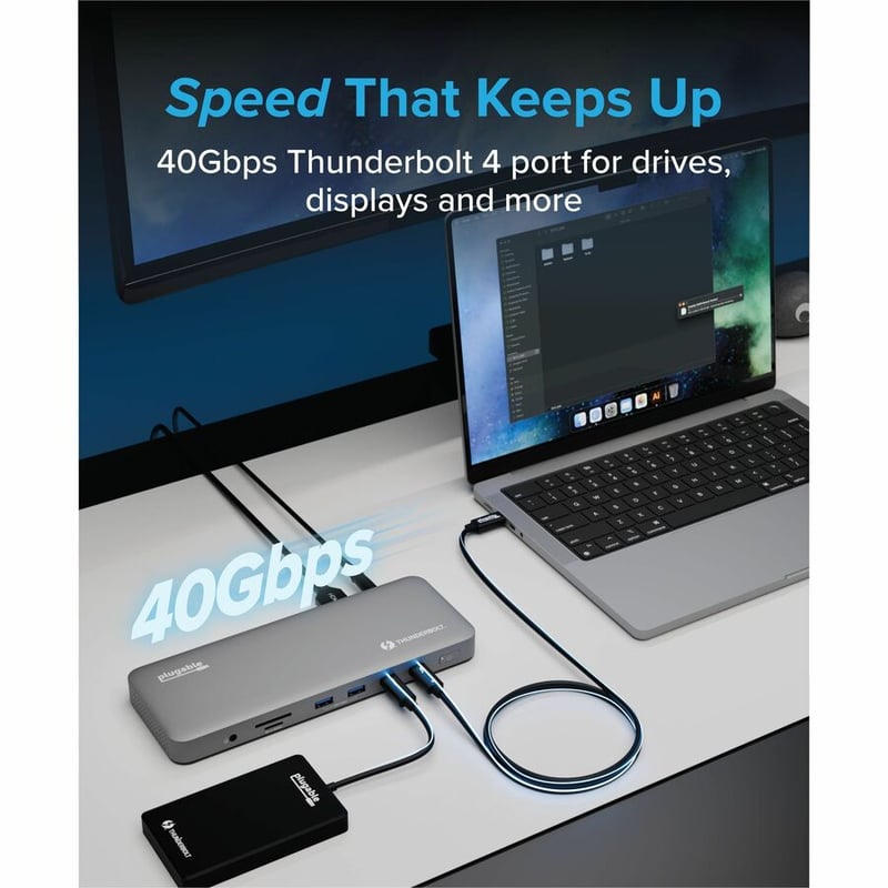 PLUGABLE DOCKING STATION TBT4 USB4 DUAL HDMI DISPLAY - Thumbnail 4