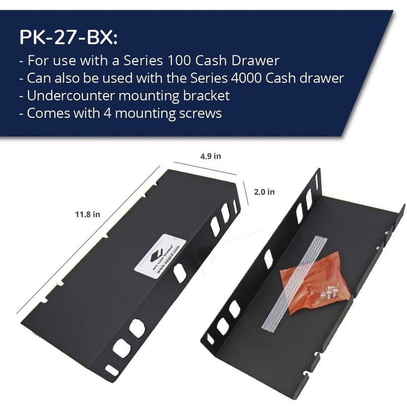 apg® Mounting Bracket |Under Counter|for Series 100 Cash Drawer| PK-27-BX - Thumbnail 2