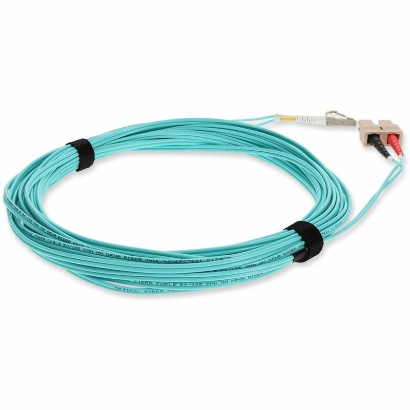 AddOn 6m LC (Male) to SC (Male) Aqua OM3 Duplex Fiber OFNR (Riser-Rated) Patch Cable - Thumbnail 5
