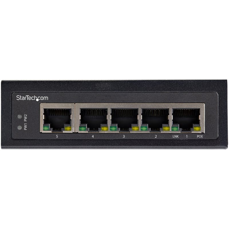 StarTech.com Industrial 5 Port Gigabit PoE Switch 30W - Power Over Ethernet Switch - GbE POE+ Network Switch - Unmanaged - IP-30 - Thumbnail 3