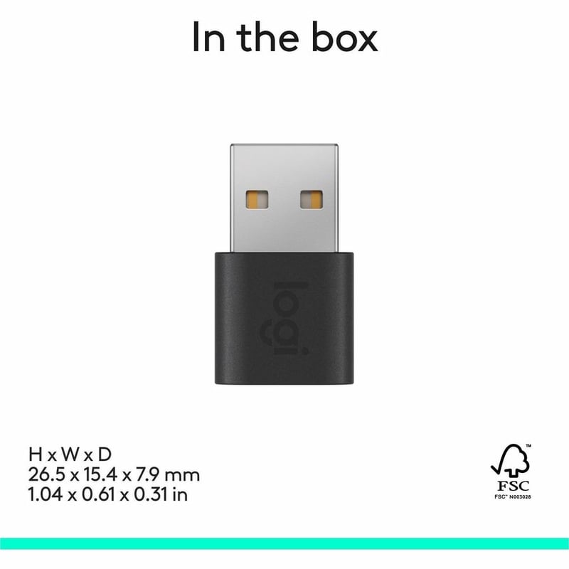 LOGI ADAPTOR USB-A TO C GRAPHITE - BROWN BOX - Thumbnail 3