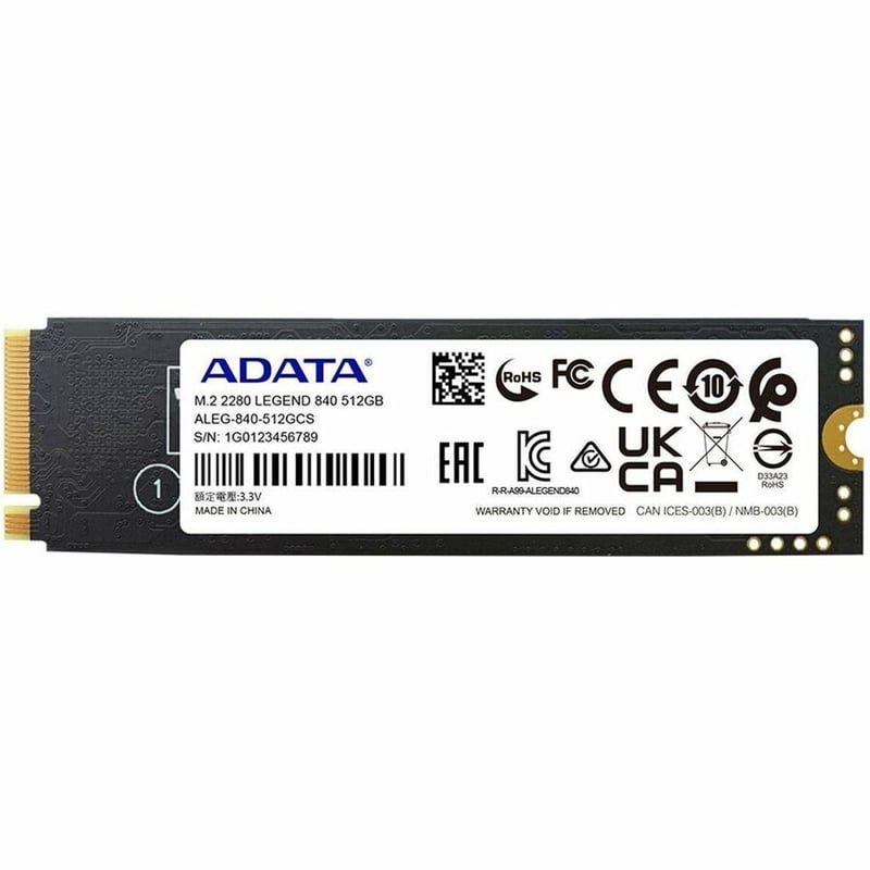 Adata LEGEND 840 ALEG-840-512GCS 512 GB Solid State Drive - M.2 2280 Internal - PCI Express NVMe (PCI Express NVMe 4.0 x4) - Thumbnail 5