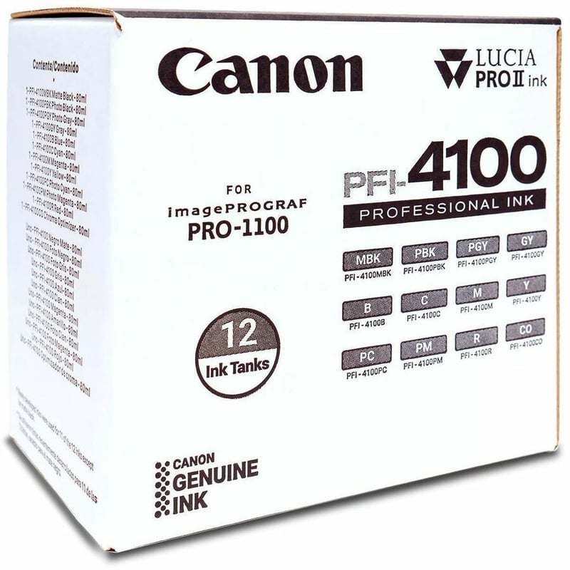 PFI-4100 12 COLOR PACK INKJET CONSUMABLES - Thumbnail 2