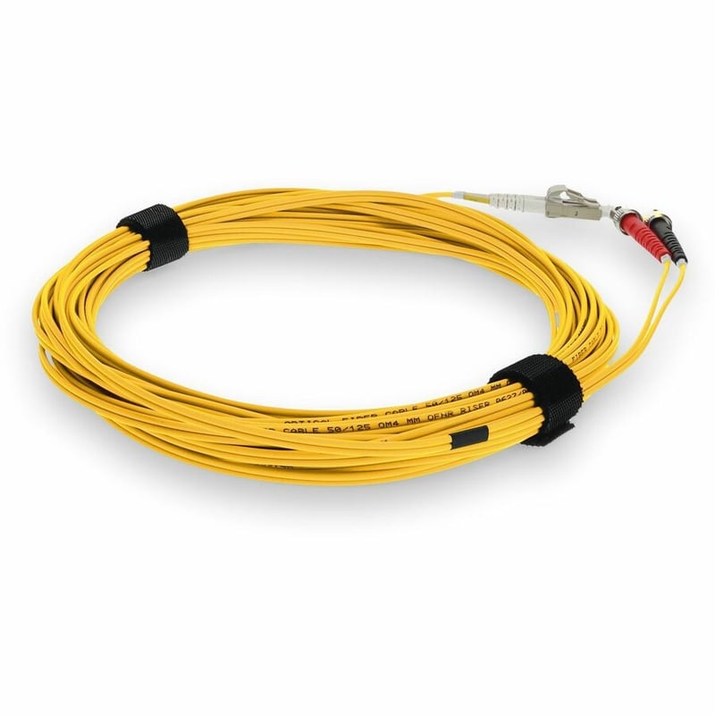 AddOn 2m ST to LC Yellow OM4 Duplex OFNR (Riser-Rated) Fiber Patch Cable - Thumbnail 5