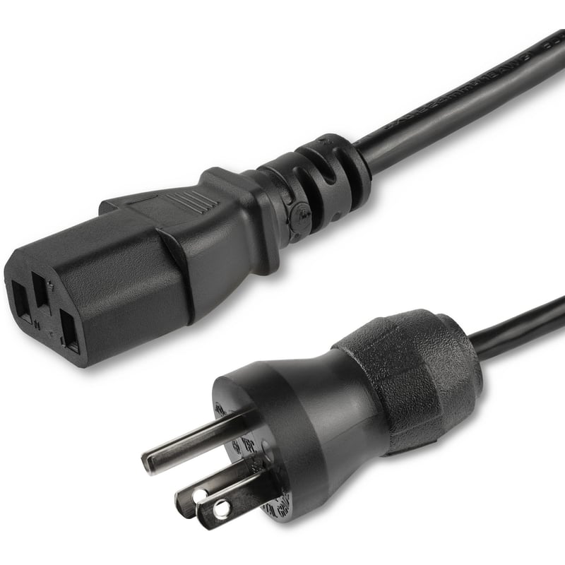 StarTech.com 10ft (3m) Hospital Grade Power Cord, 18AWG, NEMA 5-15P to C13, 10A 125V, Green Dot Medical Power Cable, Monitor Power Cable - Thumbnail 1