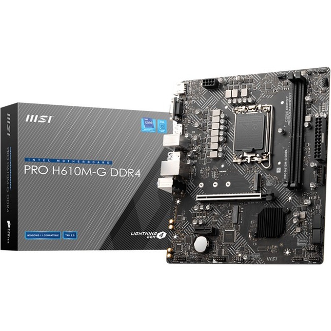 MSI H610M-G DDR4 Gaming Desktop Motherboard - Intel H610 Chipset - Socket LGA-1700 - Thumbnail 1