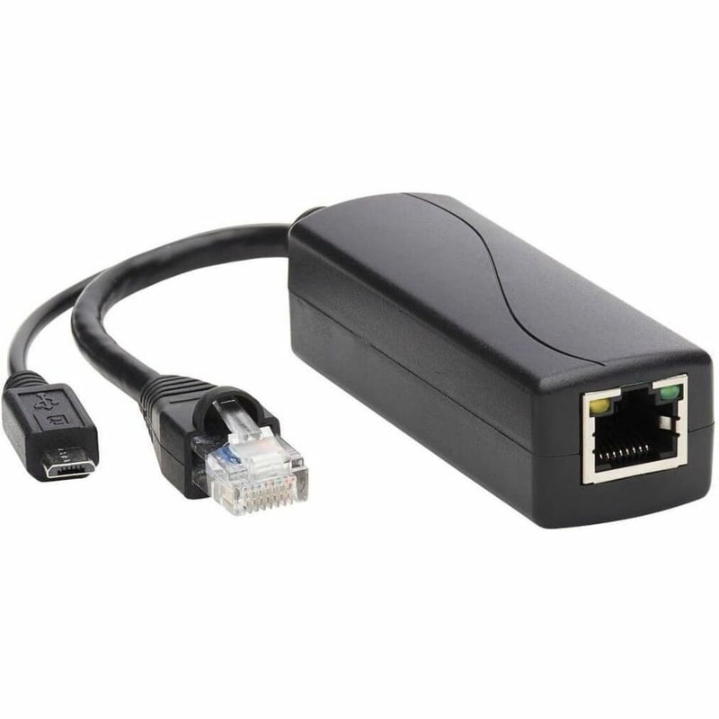 Tripp Lite by Eaton PoE to USB Micro-B and RJ45 Active Splitter - 802.af 48V to 5V 1A Up to 328.08 ft. (100 m) - Thumbnail 1
