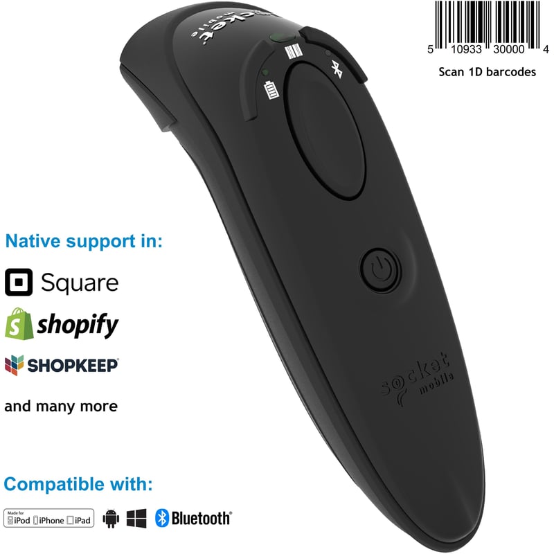Socket Mobile DuraScan® D730, Laser Barcode Scanner, Black - Thumbnail 1
